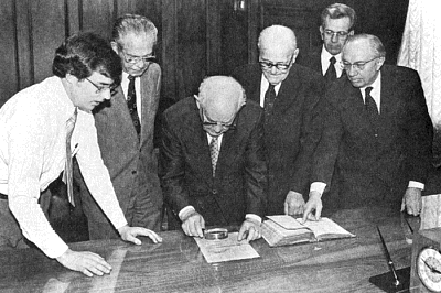 Hofmann with LDS Leaders