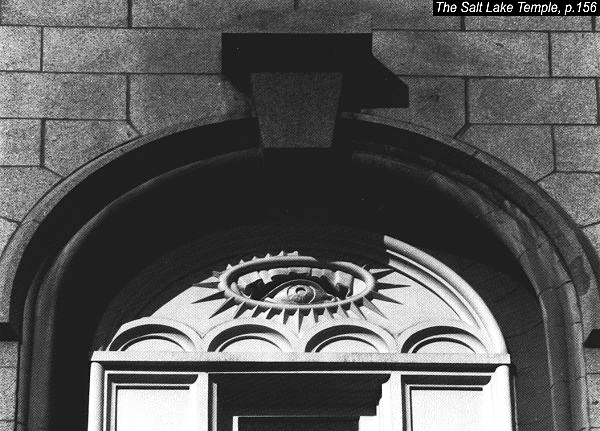 Detail of Salt Lake LDS temple, showing use of the Masonic all-seeing eye