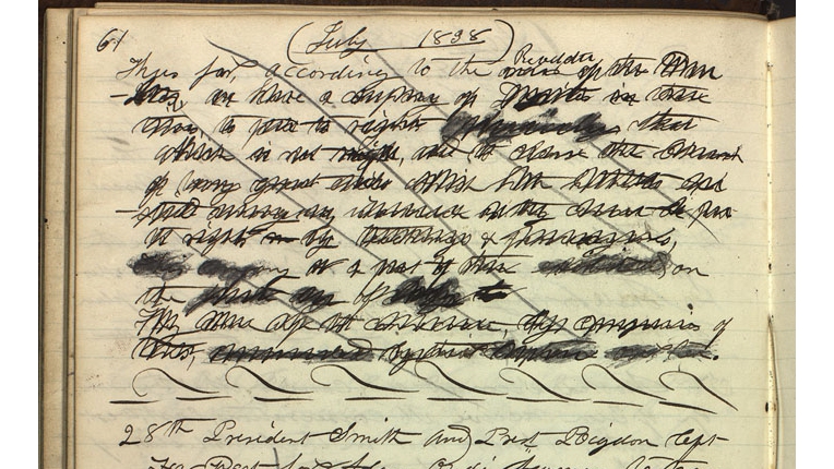 Danite Entry Crossed Out in Smith’s Diary